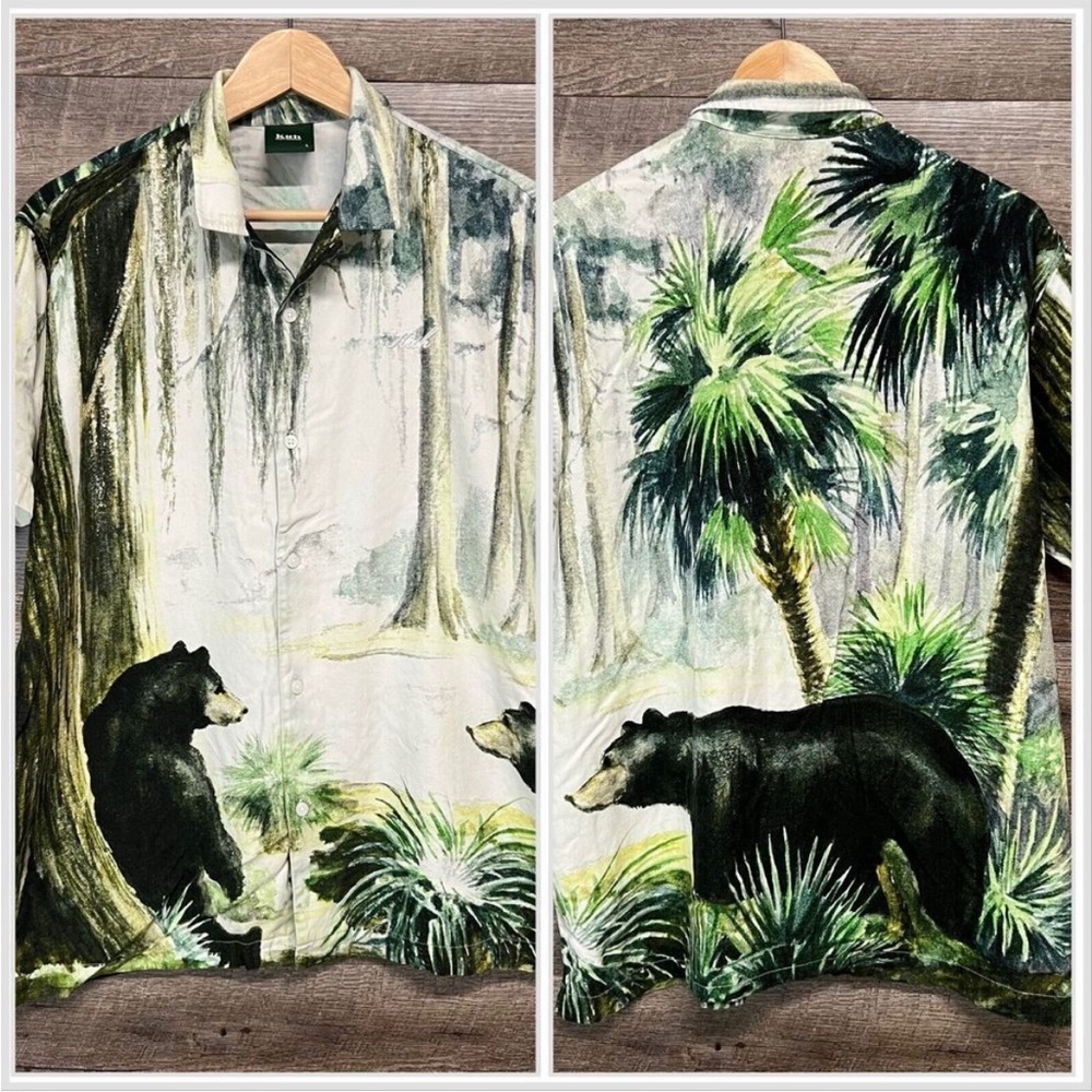 KITH X AMNH Bears Silk Blend Camp Shirt Sz S American Museum of Natural History
